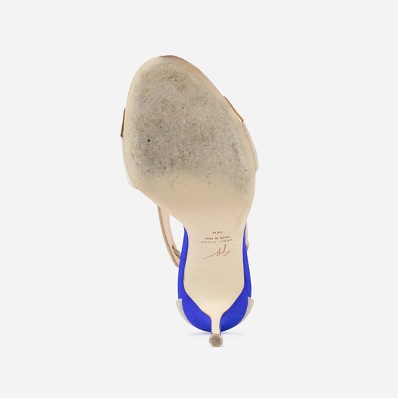 GIUSEPPE ZANOTTI  Two=Tone Suede and Metallic Leather Catie Sandals Size 38.5 - Picture 7 of 7